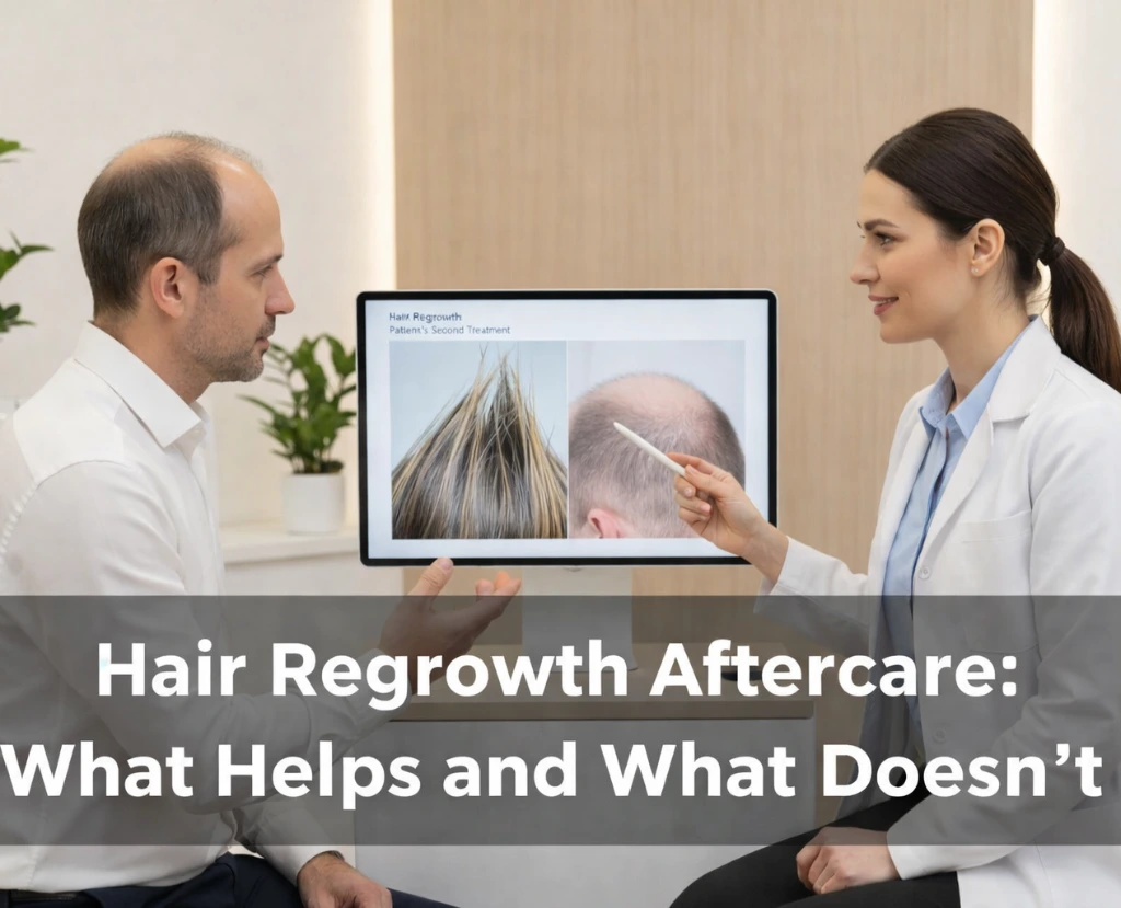 Learn what helps and what disrupts hair regrowth aftercare and explore non-surgical hair treatments and solutions in Leeds at Cosmeticstar.