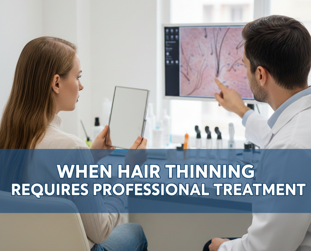 Learn when hair thinning requires professional treatment and explore non surgical hair regrowth treatments and solutions in Leeds at Cosmeticstar.