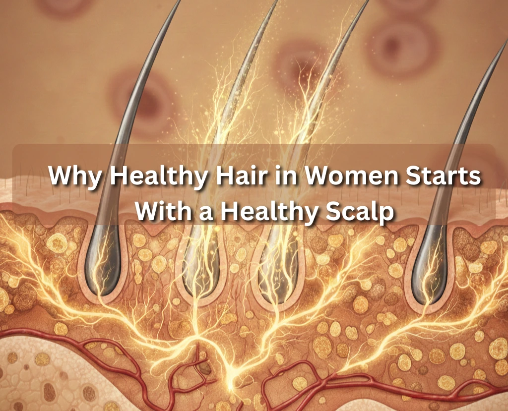 Discover why healthy hair in women begins with scalp health and explore non-surgical hair regrowth treatments in Leeds at Cosmeticstar.