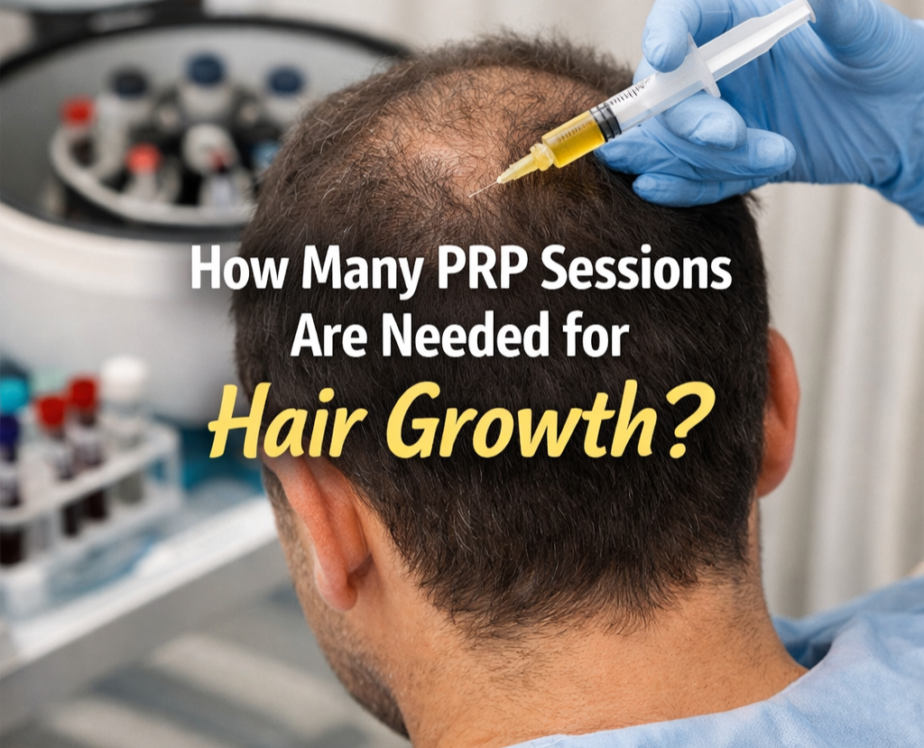 Learn how many PRP sessions are needed for hair growth, what to expect, and how to improve results for female hair loss and thinning hair.