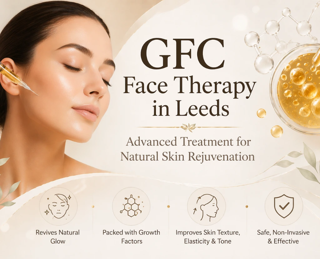 Discover GFC face therapy for glowing, youthful skin. A natural, non-surgical treatment to improve collagen, texture, and skin tone in Leeds.