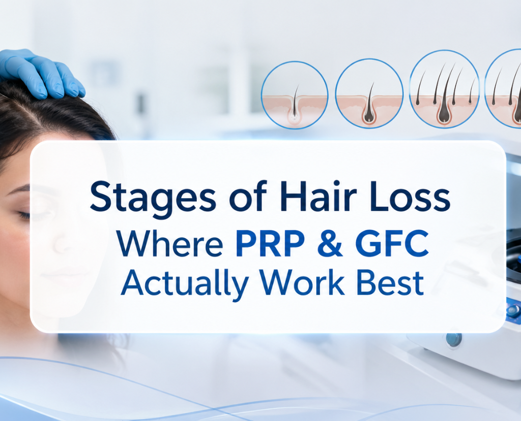 Not all hair loss stages respond to PRP & GFC equally. Find out which stages see the best results and book your consultation at Cosmeticstar in Leeds.