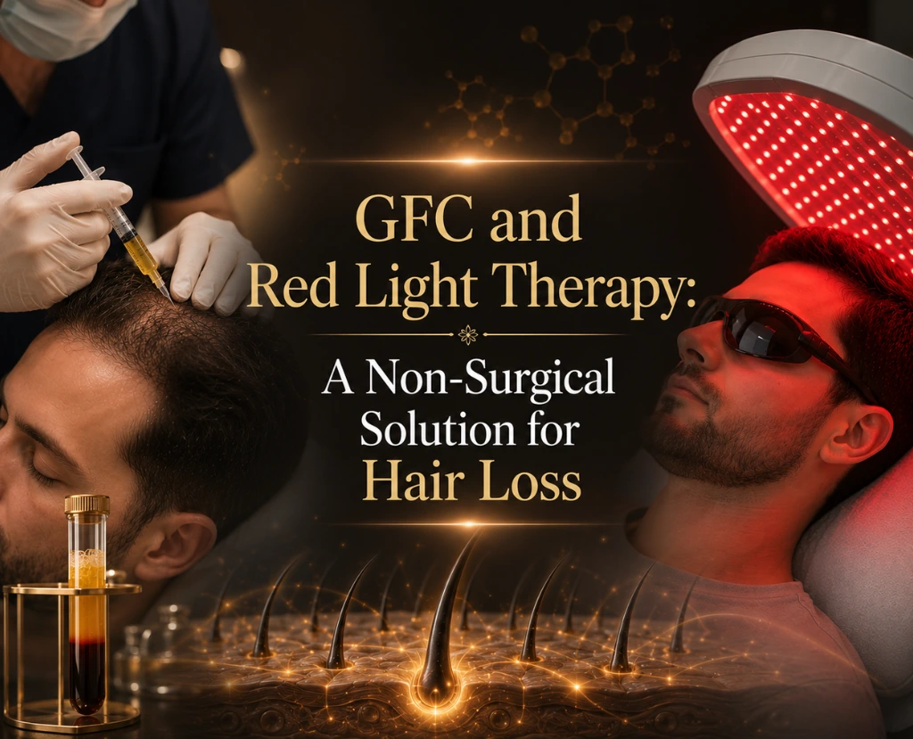 GFC hair therapy and red light therapy form one of the most advanced non-surgical combinations for hair loss. Cosmeticstar Leeds explains how they work together